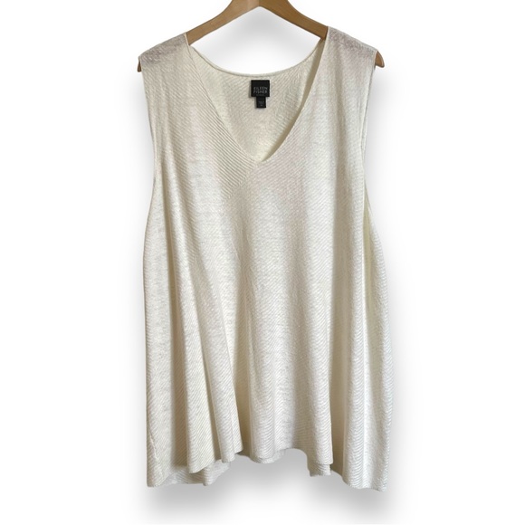 Eileen Fisher Tops - Eileen Fisher Ivory Linen Sweater Knit Tunic Length Tank Top Blouse Size 3X